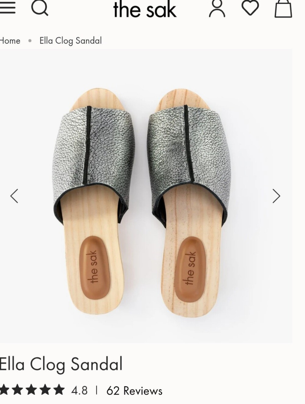 The Sak Ella Silver Textured Open-Toe Clog